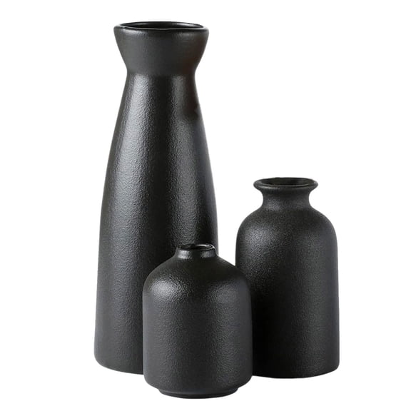 3Piece White Porcelain Vases Set Multiple Size Arrangement Crafteds Home Accessories