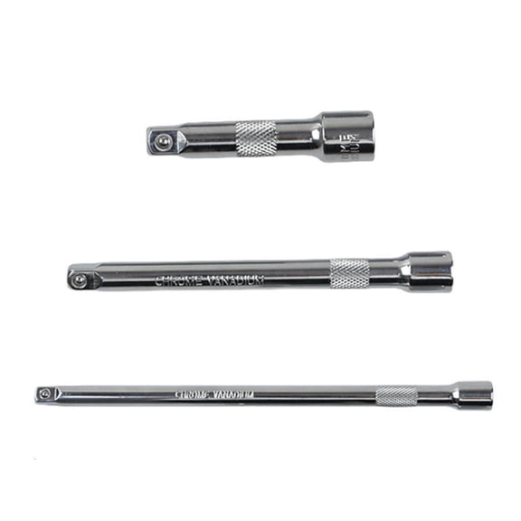 3Pieces 3/8" or 1/2" Drive Mechanic Socket Wrench Extension Bar Set for Tight Space Rustproof Steel Enhances Leverages