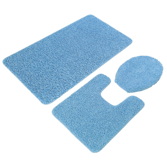 3Pieces Frizzy Rug Blue