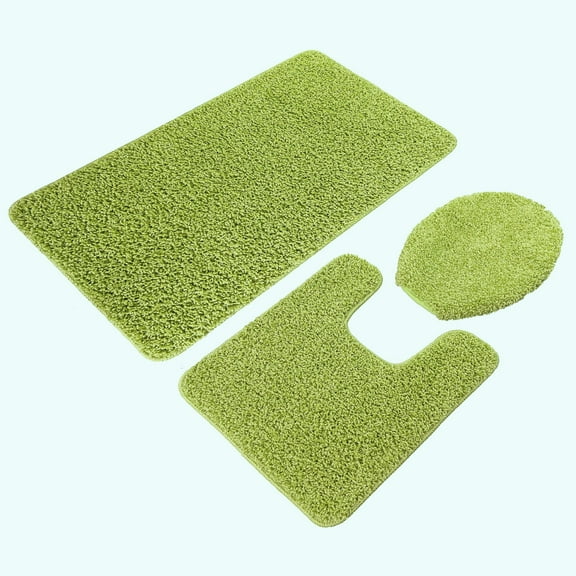 3Pieces Frizzy Rug Green