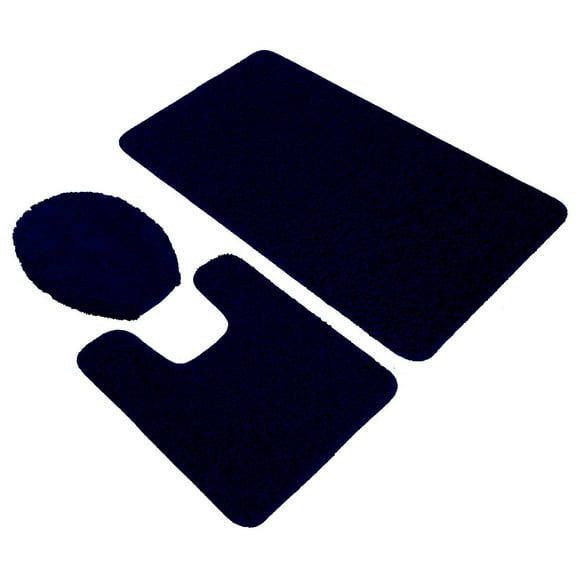 3Pieces Frizzy Rug Navy