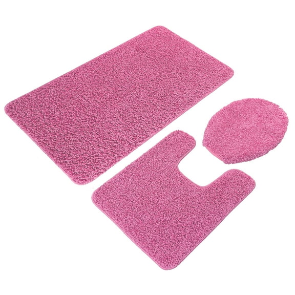 3Pieces Frizzy Rug Pink