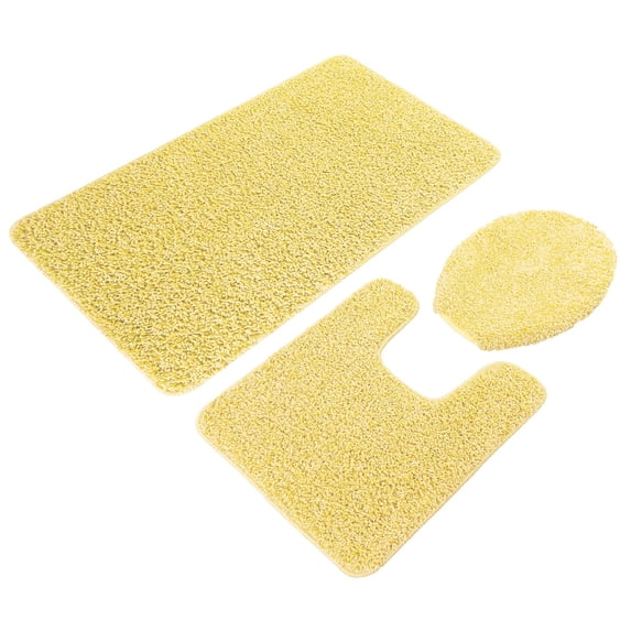 3Pieces Frizzy Rug Yellow