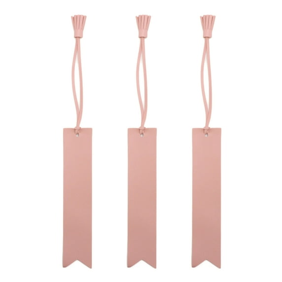 3Pieces Leather Bookmarks Book Page Markers with Tassels Reading Accessories Gifting For Book Lovers Students Readers