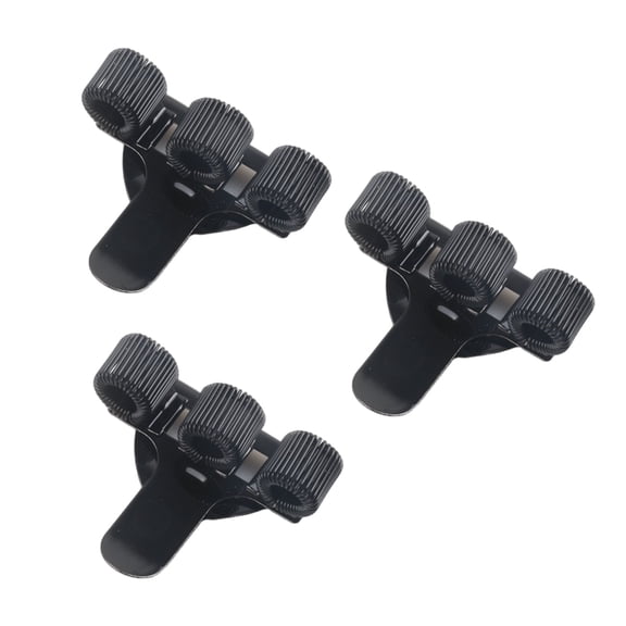 3Pcs Triple Hole Pen Holder Metal Pencil Holder Pouches with Pocket Clip Adjustable Spring Rings for Uniform Journal