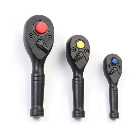 3Pieces Mini Ratchet Socket Wrench Set 72-Tooth High Efficiency for Home Use