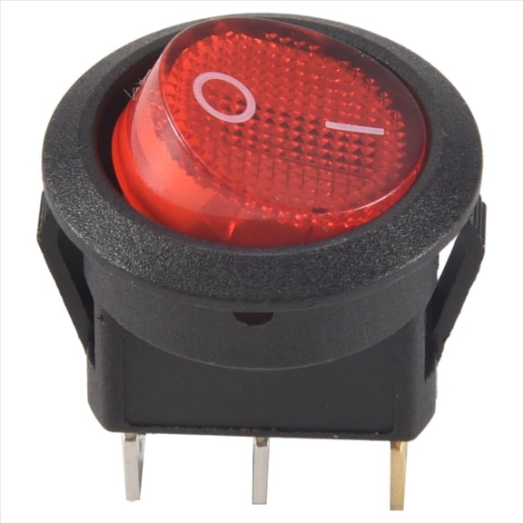 3Pin Bipolar ON/OFF Toggle Switch, 20mm Red Mini Rocker Switch for Electronic Equipment Circuit Control
