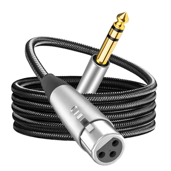 3Pin Female to 6.35mm 1/4inch Male Sound Cable with Gold Plateds Connectors for Professional Sound Applications