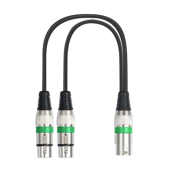 3Pin Male to Double Female Cable 1 Male to 2 Female Y Cable Balanced Microphone Adapter Cable for Speakers