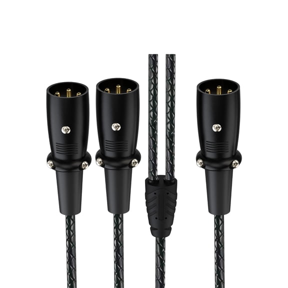 3Pin Splitter Cable Balanced Microphone Splitter 1 Male to 2 Male Y Cable Cord for Microphone Adapter Accessories