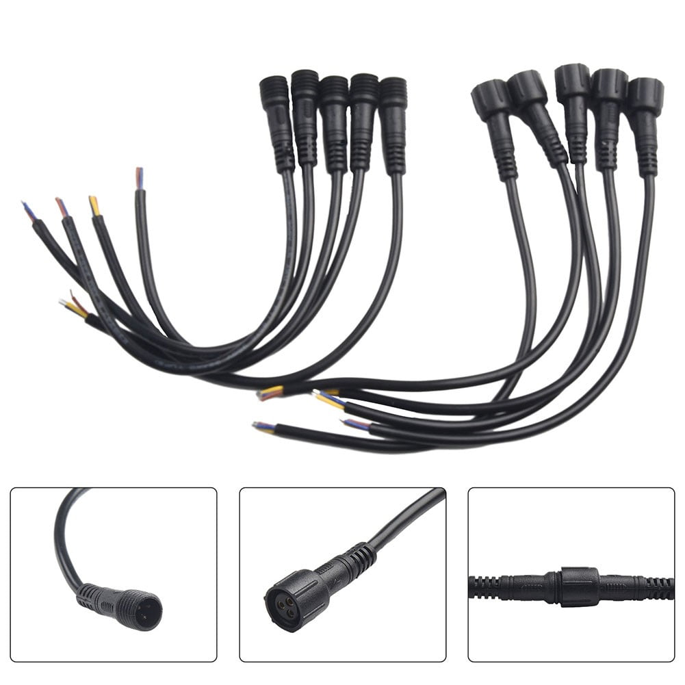 3Pin Waterproof Ip65 20Awg Led Strips Male And Female Cable Connector