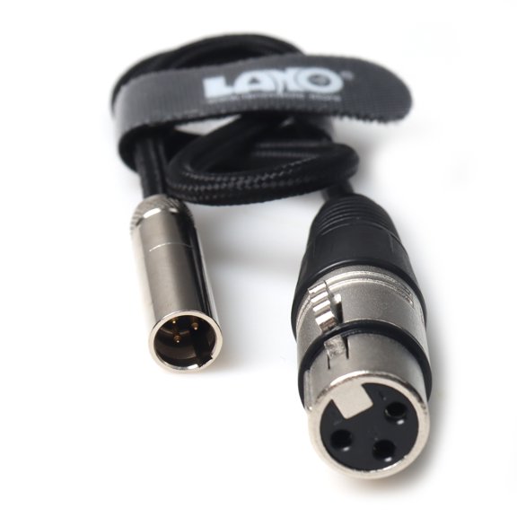 3Pin XLR Female to 3Pin Mini XLR Male Nylon Cable Red Braided Cord for Camera Audio and Film Equipment