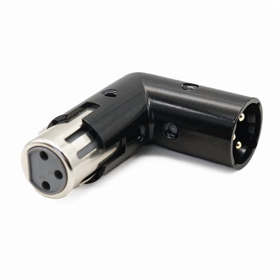 3Pin XLR Male to Female Right Angled Microphone Audio Adapter for Sound Engineers Professional