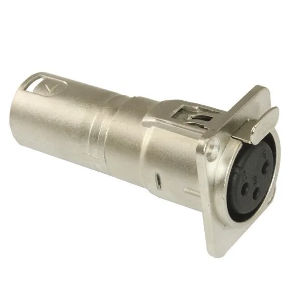 3Pin Xlr Female To Male Audio Pass Through Feed Panel Mount Connector Adapter