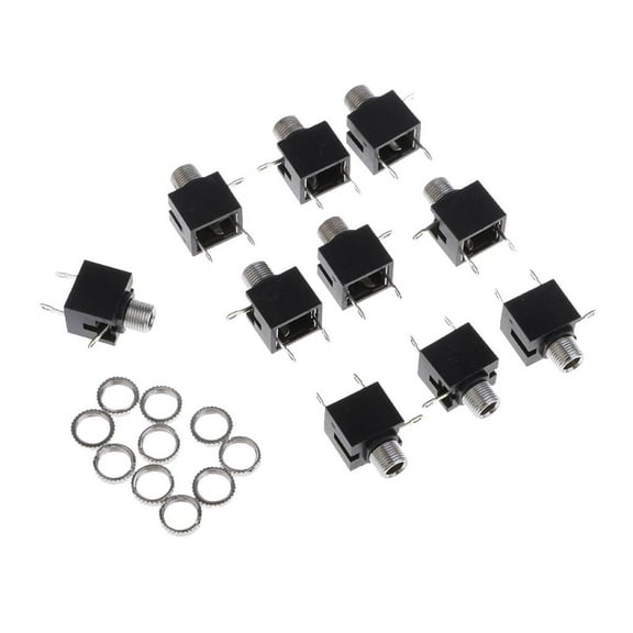 3Pins Female 3.5mm Mono TS Jacks Plug Socket Connectors Switch Panel Chassis Piece