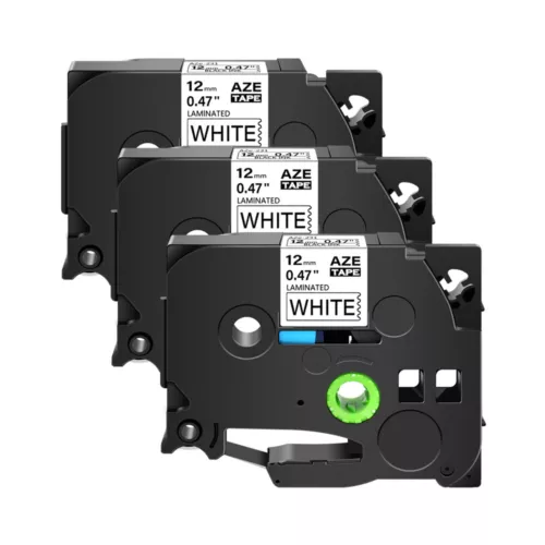 Zyne -3Pk 12Mm Label Tape For Brother P-Touch Pt-1830 Pt-1880 Tze-231 Black On White