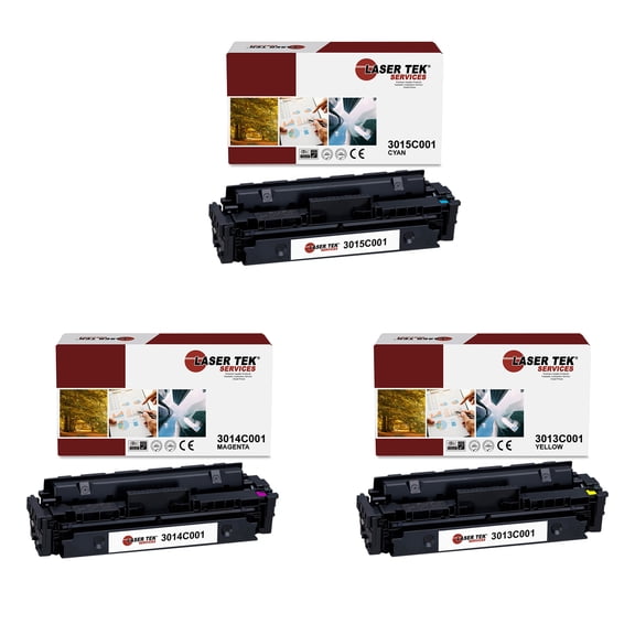 3Pk LTS 055 CMY Compatible for Canon imageClass LBP660C, MF740C Toner Cartridge