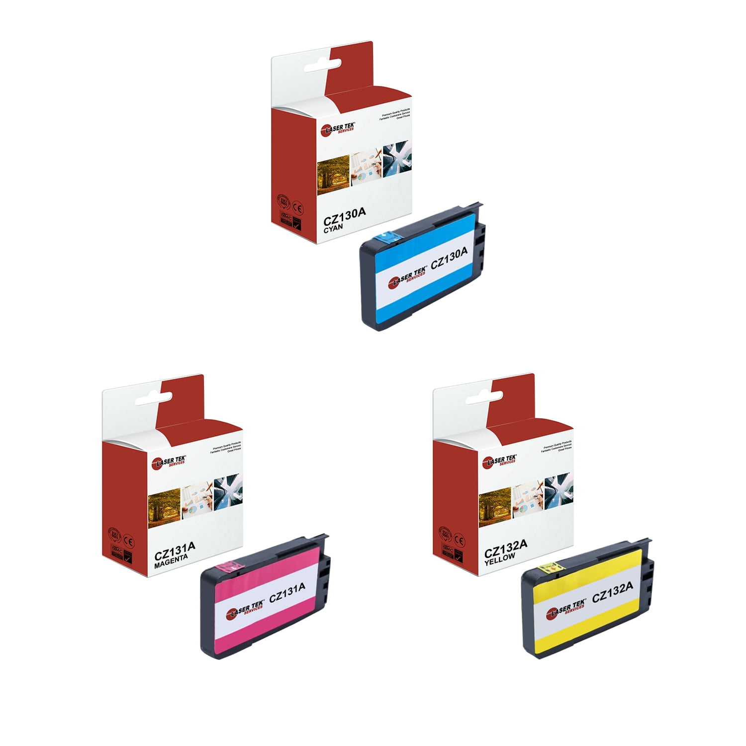 3Pk LTS 711XL CMY HY Compatible for HP DesignJet T120 520 Ink Cartridge ...