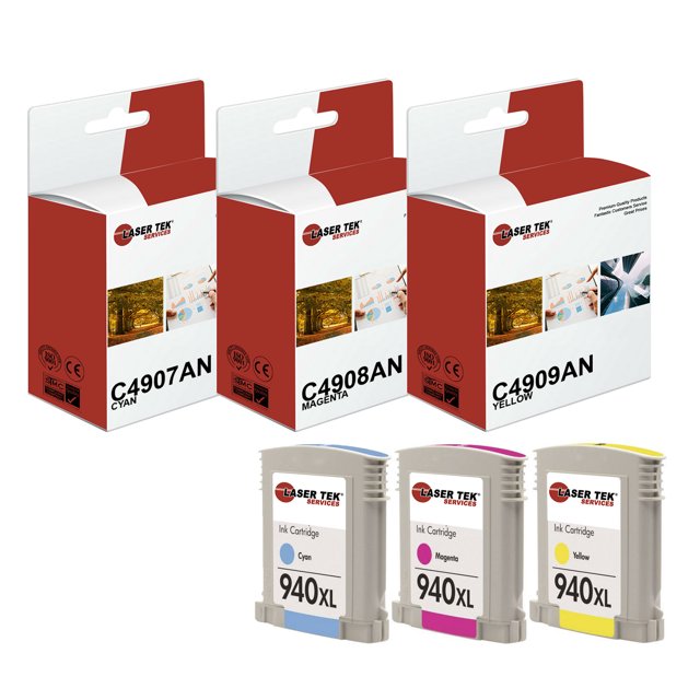 3Pk LTS 940XL CMY HY Compatible for HP OfficeJet Pro 8000 8500 8500 Ink