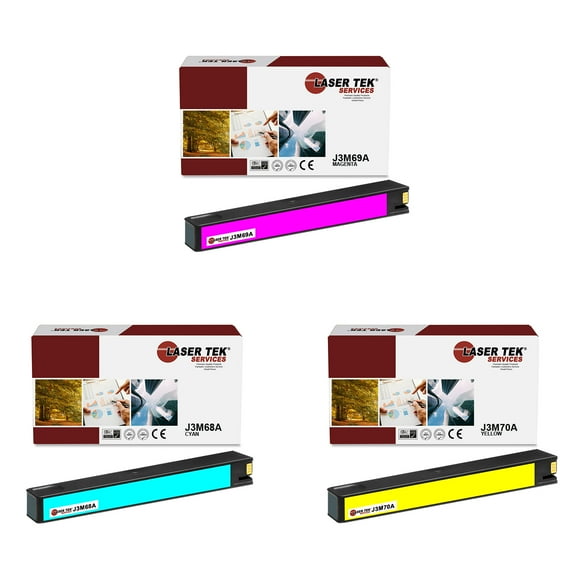 3Pk LTS 981A CMY HY Compatible for HP PageWide Enterprise 556dn 556xh Ink