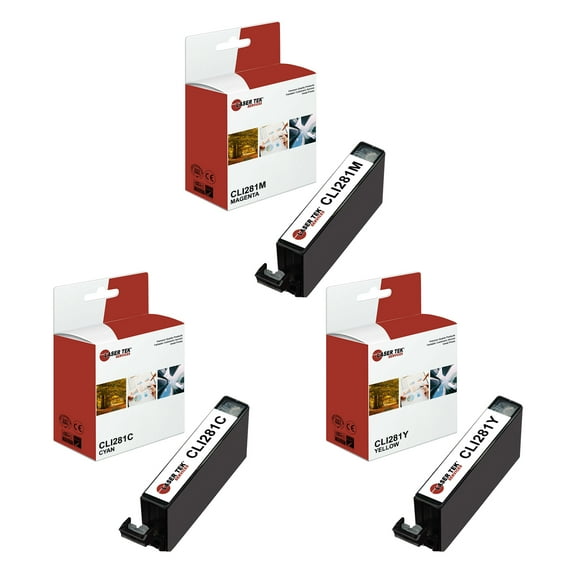 3Pk LTS CLI-281 CMY HY Compatible for Canon Pixma TR7520 TR8520 Ink Cartridge