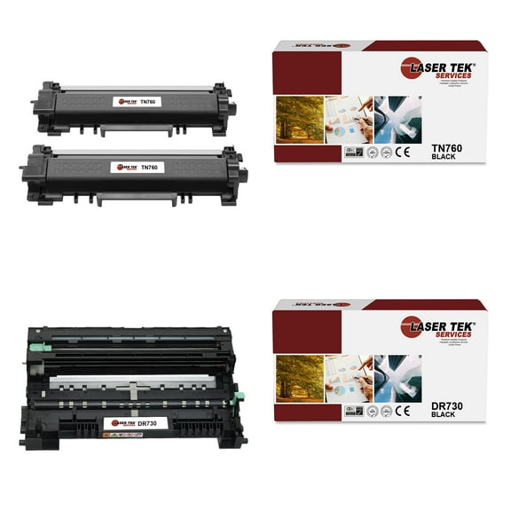 3Pk LTS TN-760 DR-730 HY Compatible for Brother HLL2350DW Toner and Drum Unit