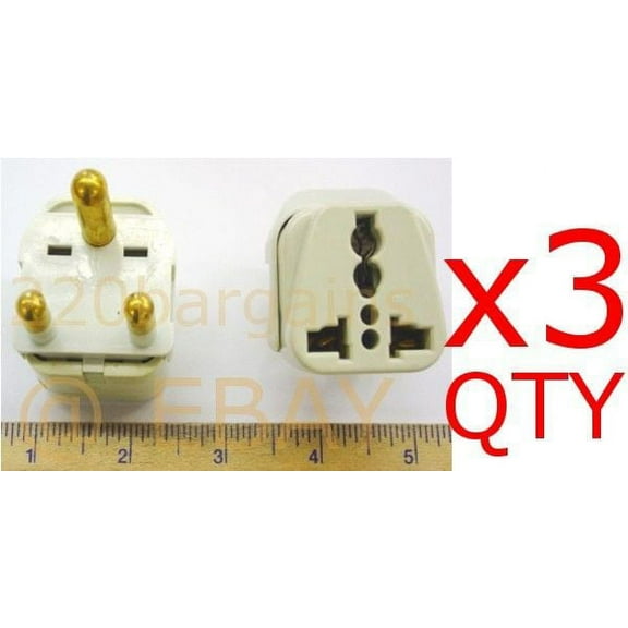 3Pk. South Africa Travel Plug Adapter For Type M BS546 Electrical outlet