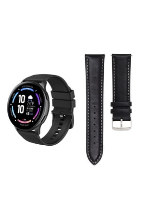 Callie Smartwatch with 1.43" Round AMOLED Display/Answer & Make Calls/Sleep Monitoring/Heart Rate/IP68 Waterproof/100 Workout Modes/ Quick Reply/ iPhone and Android/ Extra Leather Band