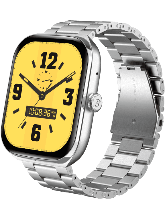 HELIO HD AMOLLED Men Women's Smartwatch (Silver)- with Answer, Make calls/ Heart Rate/ Sleep Monitor/ Notifications/ Assisted GPS/ IP68 Water Resistance/ 100+ Workouts/ Activity Tracking