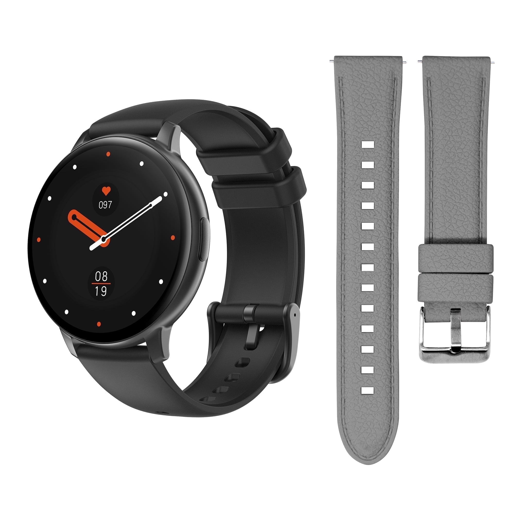 3Plus LIRA Men Women's w/BONUS BAND Smartwatch (Gunmetal)-Make calls/ Heart Rate/ Sleep Monitor/ Notifications/ Assisted GPS/ IP68 Water Resistance/ 100+ Workouts/ Activity Tracking/ iOS & Android