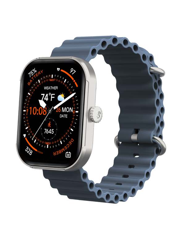 MEGA Smartwatch with 2.02" AMOLED Screen/Answer & Make Calls/Sleep Monitoring/Heart Rate/100+ Workout Modes/Quick Reply/iPhone and Android