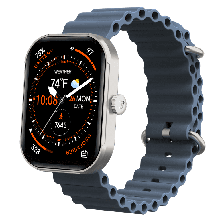 3Plus Mega Smartwatch with 2.01 AMOLED Screen Answer Make Calls Sleep Monitoring Heart Rate 100 Workout Modes Quick Reply iPhone and Android