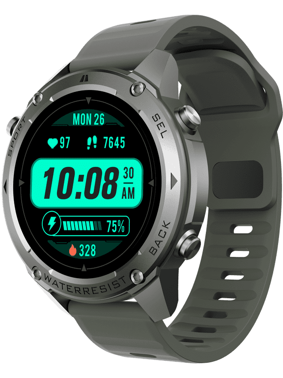 RECON HD AMOLLED Military Smartwatch (GunMetal)- with Answer, Make calls/ Heart Rate/ Sleep Monitor/ Notifications/Dual Band Satellite GPS/5ATM Swim Water Resistance/ 120+ Workouts/Shock Resist