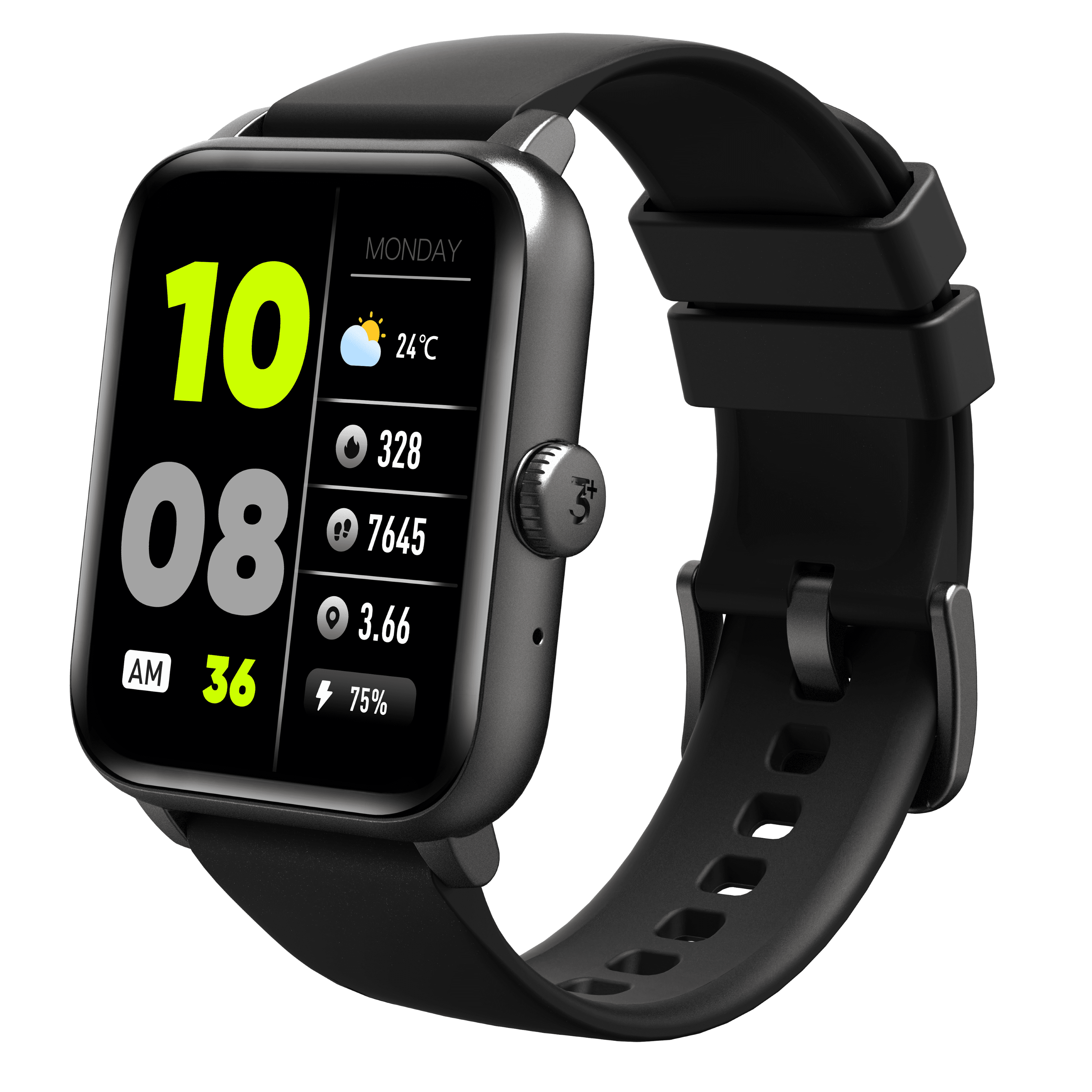 3Plus Vibe Fit Smartwatch with Bluetooth Calling/ 1.83" Display/ 50+ Workout Modes/ IOS and Android