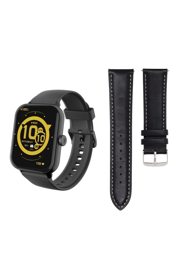 Vibe Lite BT (Bluetooth Calling) Smartwatch Black/ Extra Leather Band