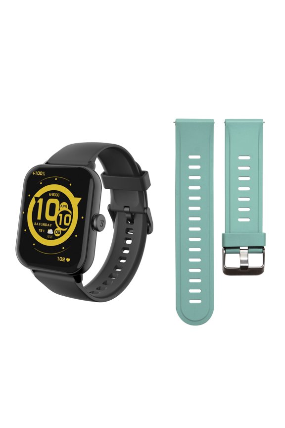 Vibe Lite BT (Bluetooth Calling) Smartwatch Black/ Extra Silicone Band Teal