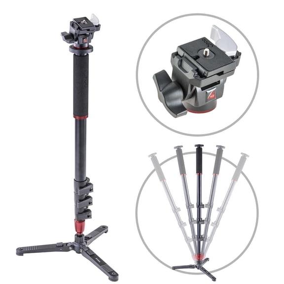 3Pod Orbit 4-Section Aluminum Handheld Monopod Stick with Fluid Base
