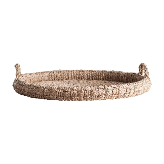 3R Studios Round Braided Bankuan Tray with Handles