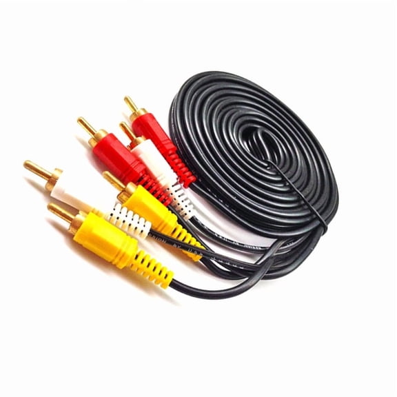 3RCA to 3RCA Composite Video Sound Cable for DVDs HDTV with Gold Plateds Connectors