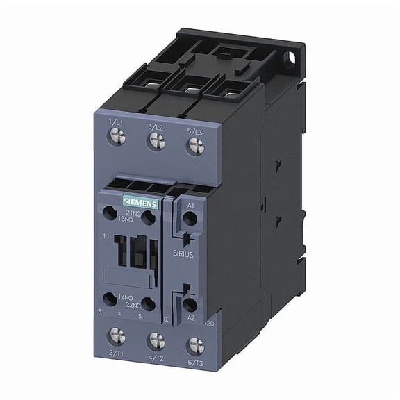 IEC Magnetic Contactor, 1NC/1NO, 110V-120V AC, 3 P, Non-Reversing, Screw 3RT20381AK60