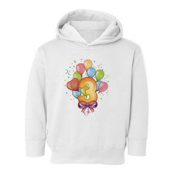3Rd Birthday Balloons Hoodie Toddler -Image by Shutterstock, 2 Toddler