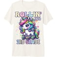 thumbnail image 1 of 3Rd Grade Back To School First Day Girl Rollin Unicorn T-Shirt Size S-5XL, 1 of 5