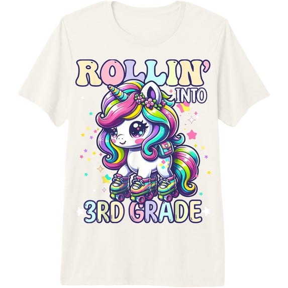 3Rd Grade Back To School First Day Girl Rollin Unicorn T-Shirt Size S-5XL