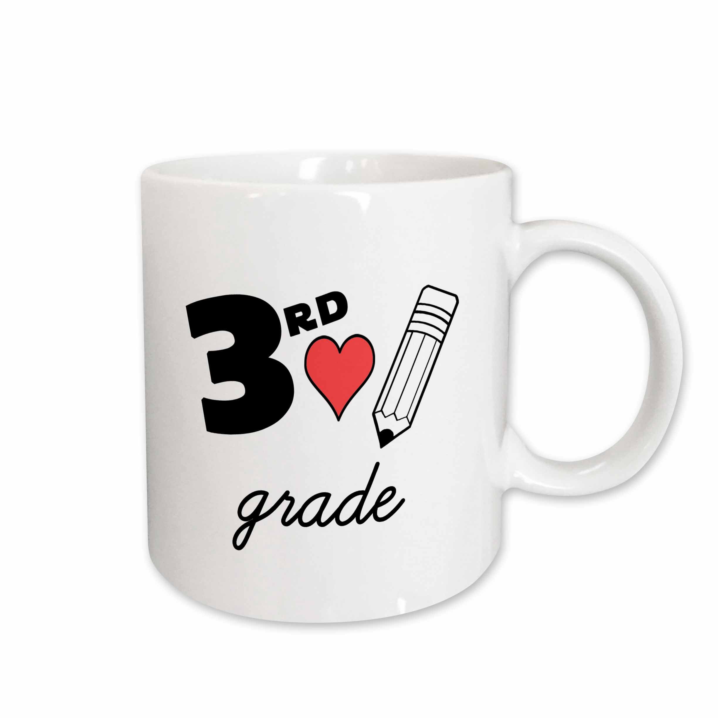 3drose, 3rd Grade with Clipart Red Heart and Pencil. Black Lettering on ...