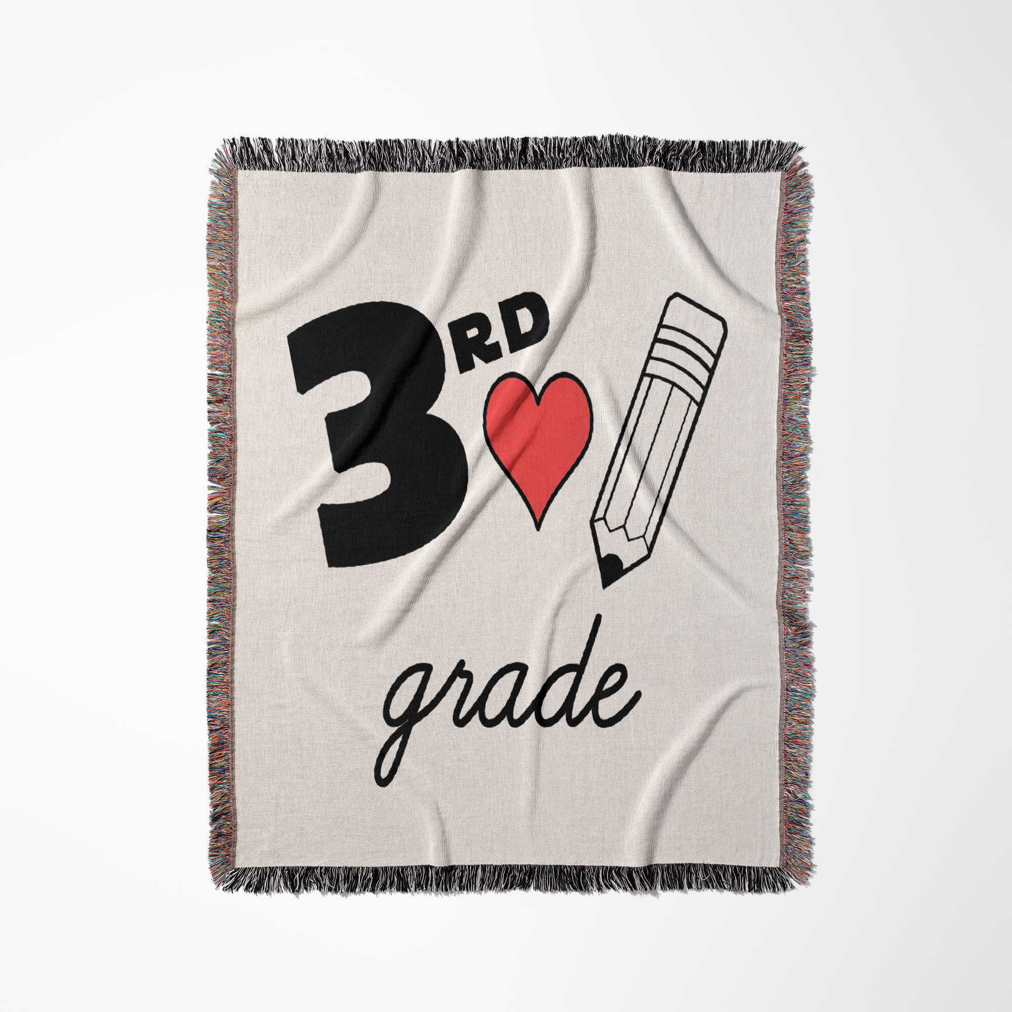 3rd Chapter Lettering 3Rd Grade With Clipart Red Heart And Pencil. Black Lettering On White ...