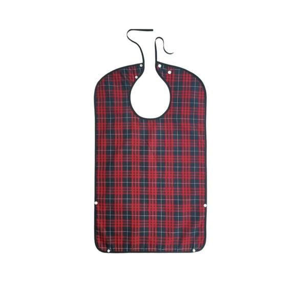 3Red Red Adult Bib For Elderly Waterproof Foldable Pocket Design Easy To Use For Mealtime Drip Protection 30X17Inch