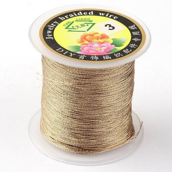 3Roll Round Metallic Thread Embroidery Thread 6-Ply Saddle Brown 0.6mm 87.48 yards(80m)/roll