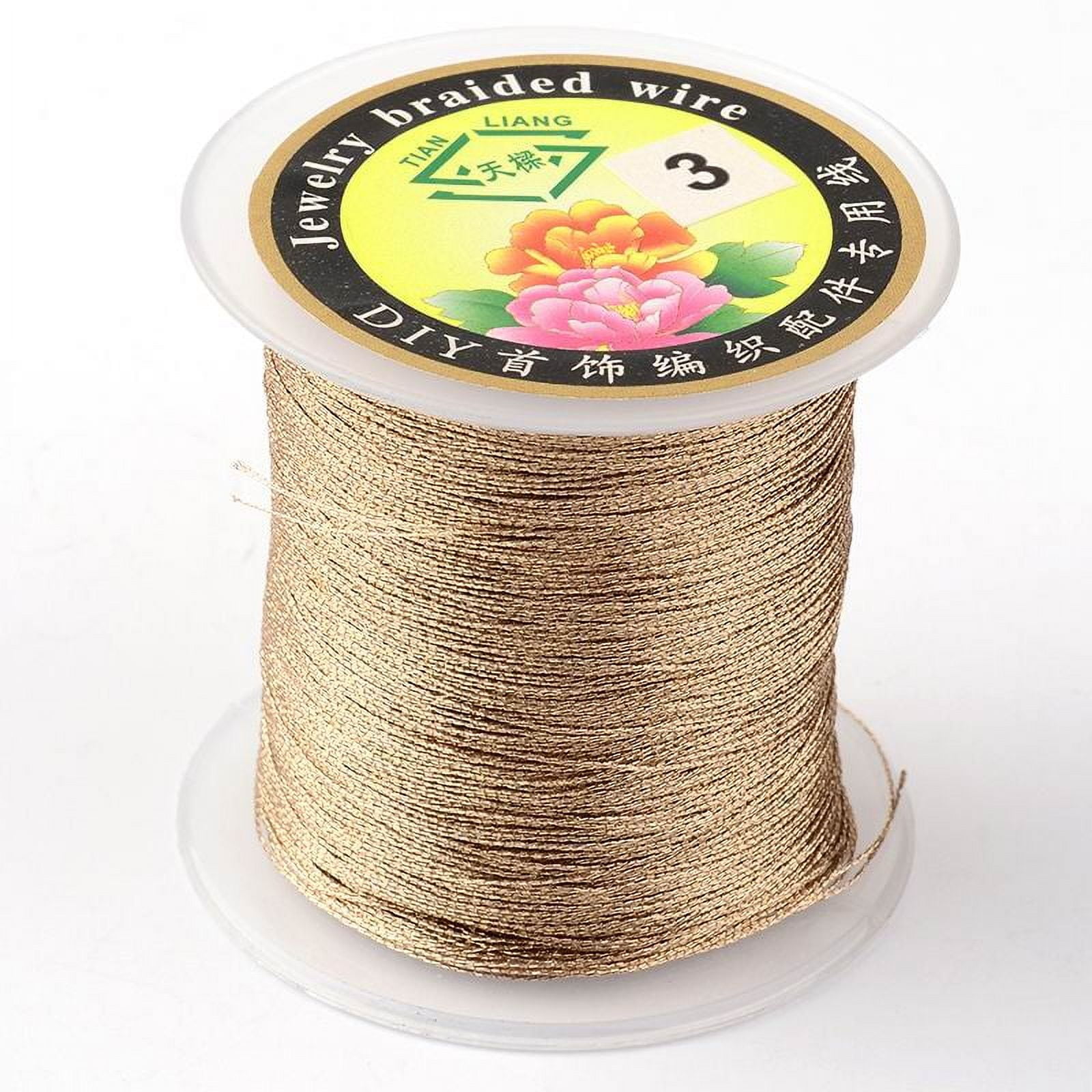 3Roll Round Metallic Thread Embroidery Thread 9-Ply Saddle Brown 0.8mm ...