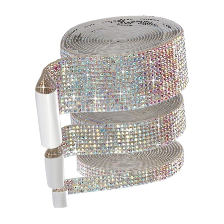 3Roll Self-Adhesive Crystal Rhinestone Diamond Ribbons, Car Diamond Sticker for crafts Car Phone Bags Decoration - Colourful