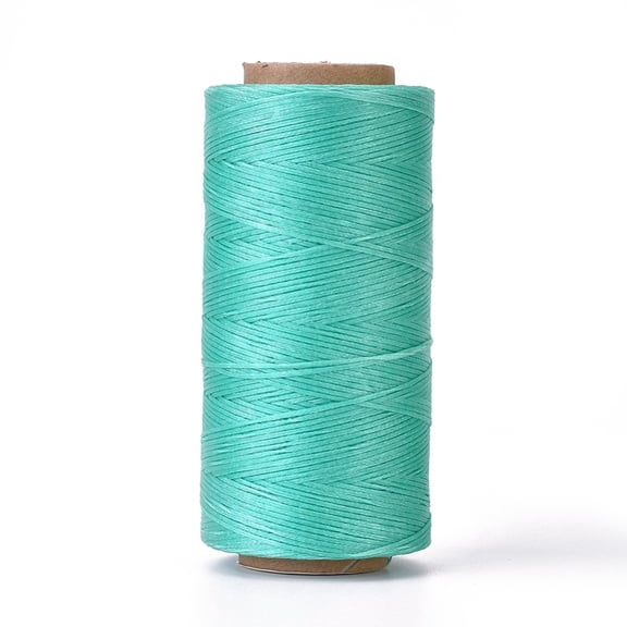 3Roll Waxed Polyester Cord, Micro Macrame Cord, Waxed Sewing Thread, Flat, Turquoise, 0.8mm, about 284.33 yards(260m)/roll